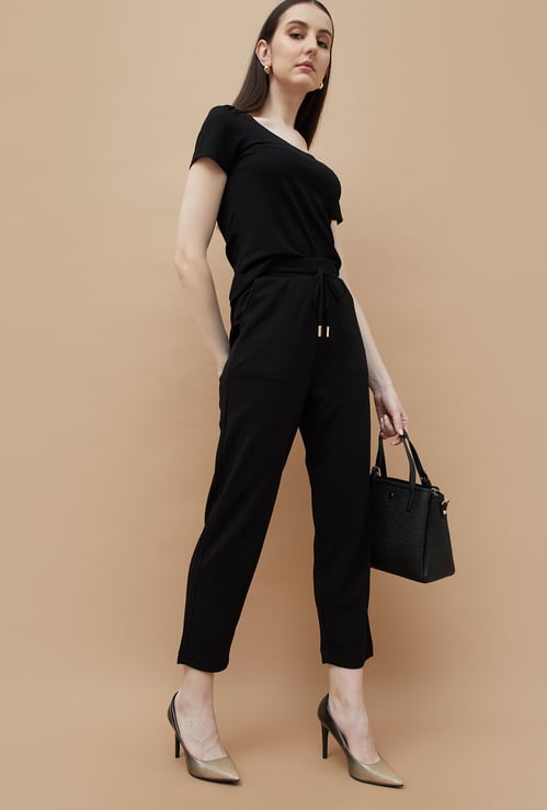 CODE Textured Regular Fit Trousers