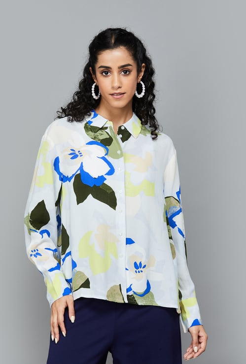 VERO MODA Abstract Printed Full Sleeves Shirt