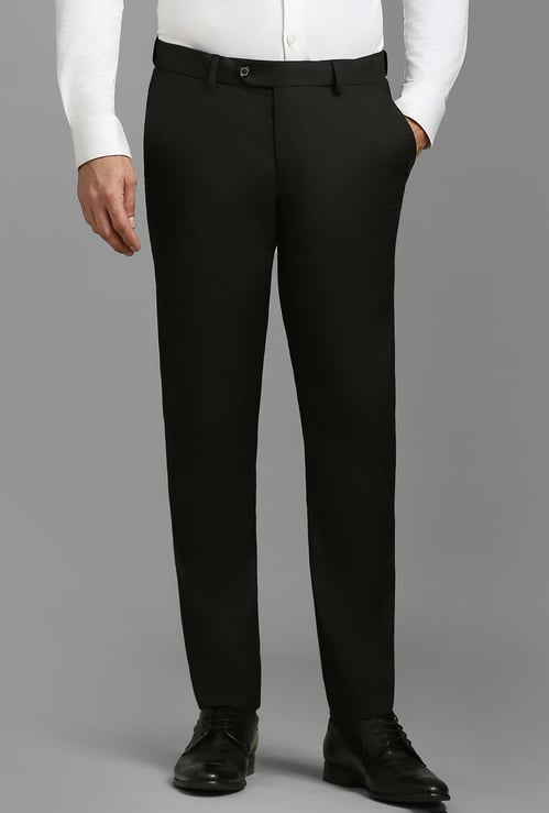 LOUIS PHILIPPE Solid Slim Tapered Formal Trousers