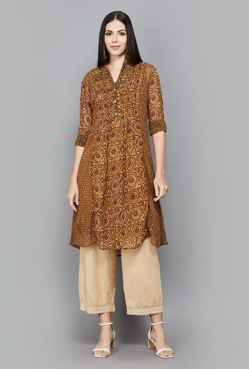 BIBA Print A-Line Kurta with Inner