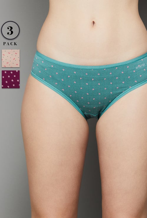 AMANTE Printed Bikini Panties - Pack of 3