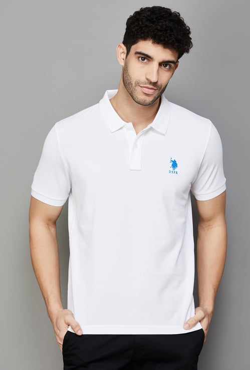 U.S. POLO ASSN. Solid Regular Fit Polo T-shirt