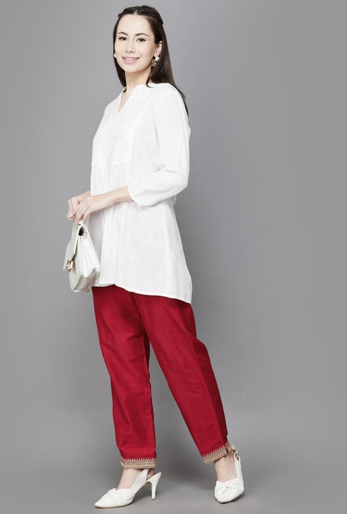 SPAN Solid Straight Pants