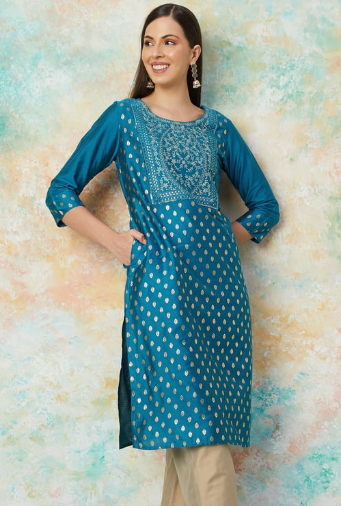 MELANGE Embroidered Straight Kurta