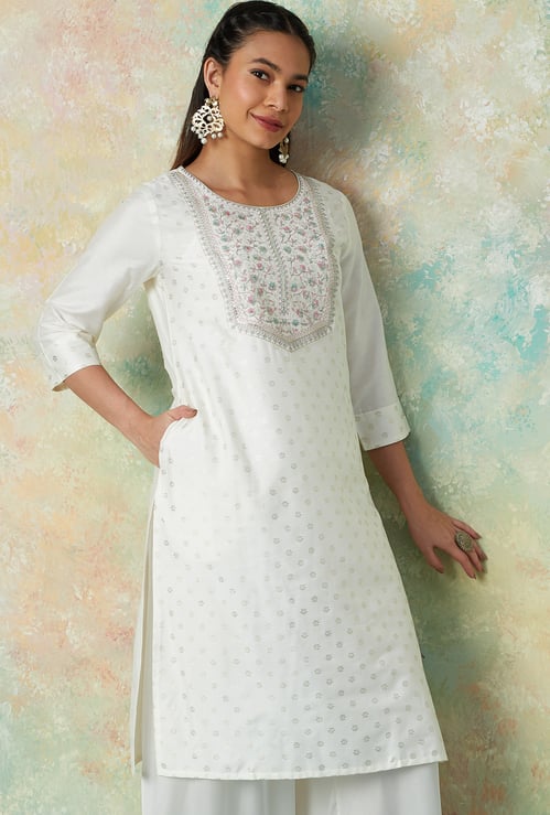 MELANGE Embroidered Straight Kurta