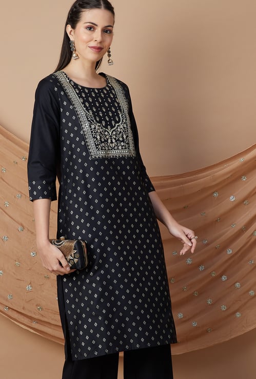 MELANGE Bandhani Printed Straight Kurta