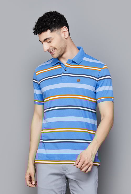 FAHRENHEIT Striped Regular Fit Polo T-shirt