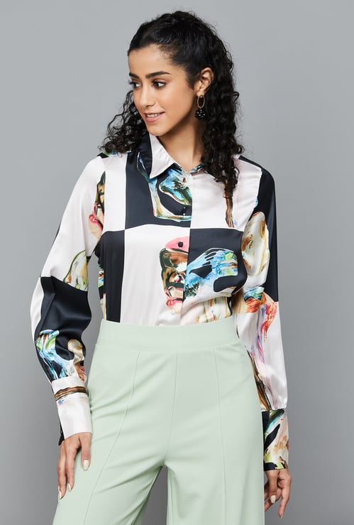 VERO MODA Printed Satin Shirt