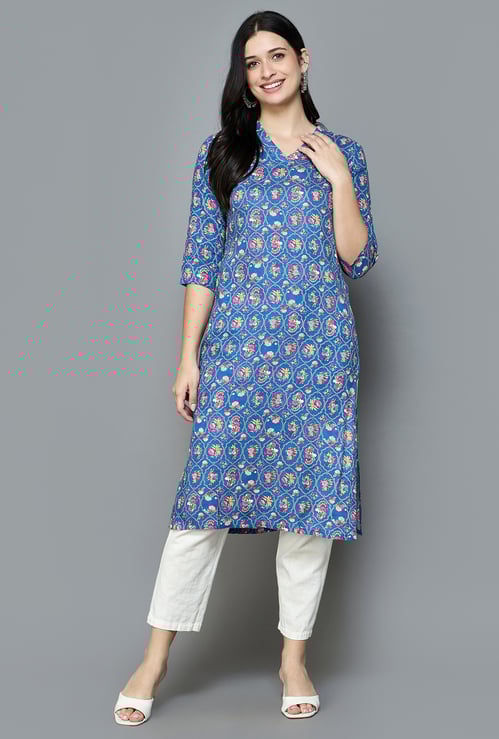W Floral Print Straight Kurta
