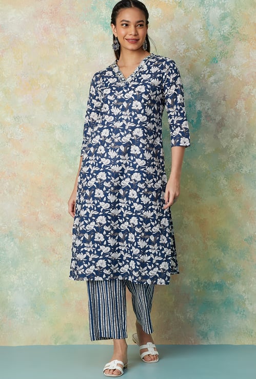 MELANGE Floral Printed Kurta Set