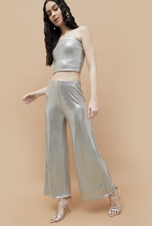 GINGER Metallic Wide Leg Trousers