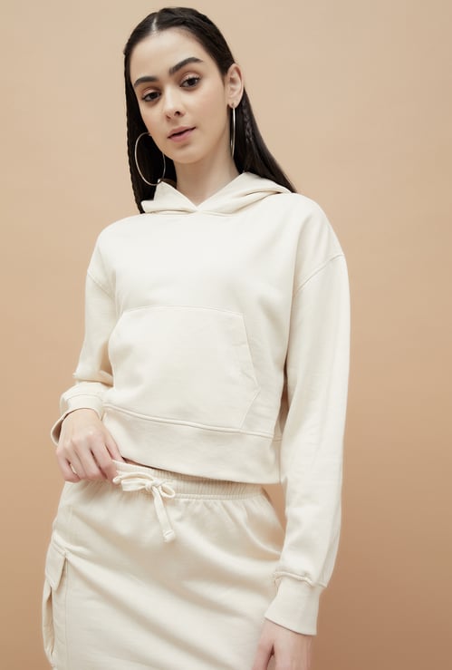GINGER Solid Hooded T-shirt