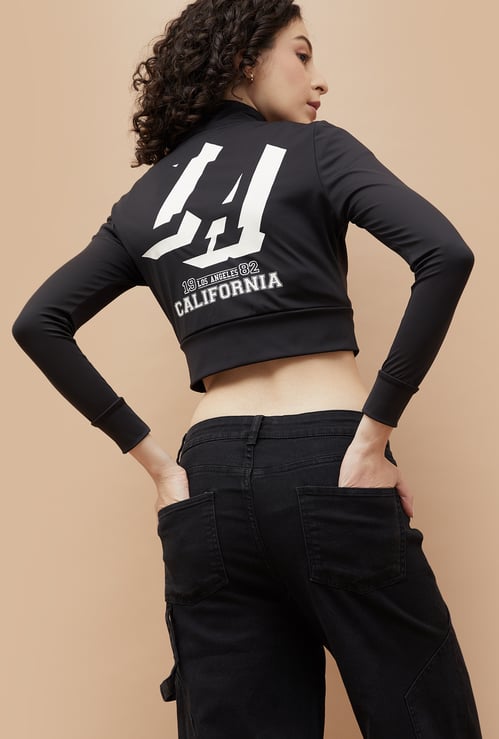 GINGER Back Print Crop Sweatshirt