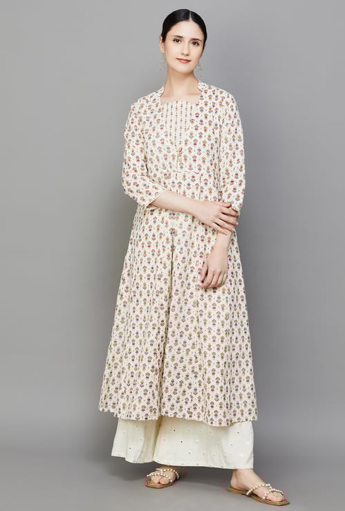 SPAN Printed A-line Kurta