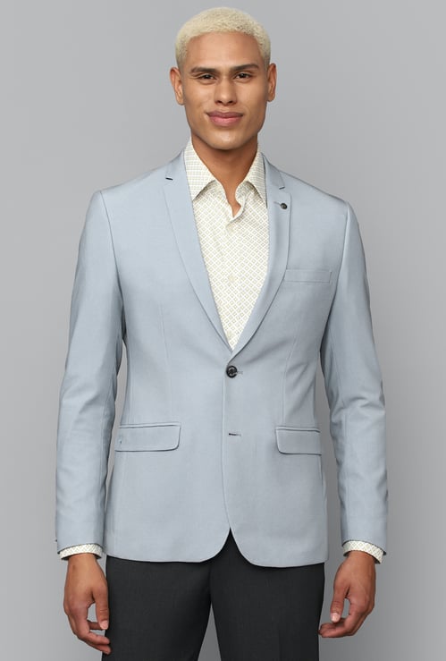 ALLEN SOLLY Textured Slim Fit Single Breasted Formal Blazer