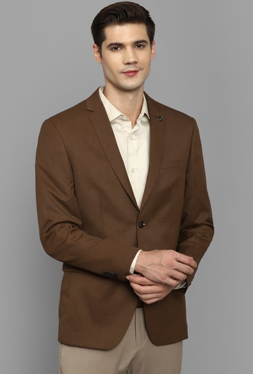 ALLEN SOLLY Solid Slim Fit Single Breasted Formal Blazer