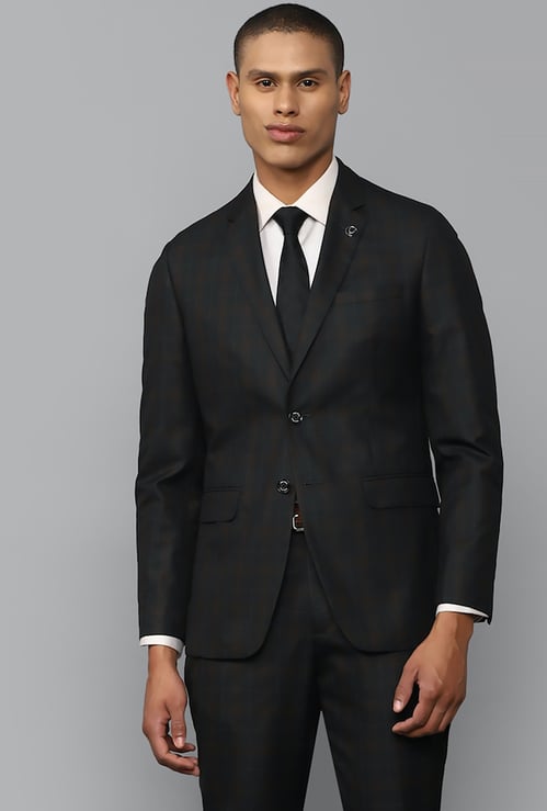 ALLEN SOLLY Checked Slim Fit Two Piece Suit
