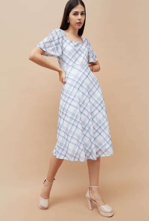 CODE Checked A-line Dress