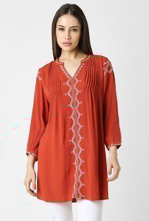 VAN HEUSEN Casual Embroidered Tunic
