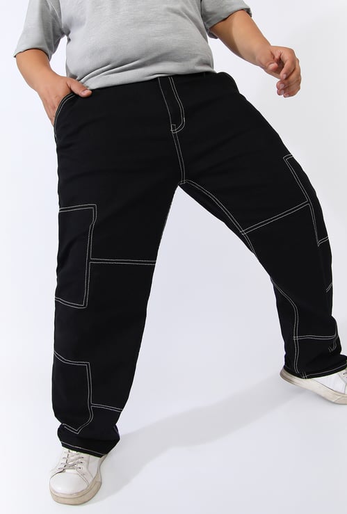 INSTAFAB PLUS Solid Stitched Jeans