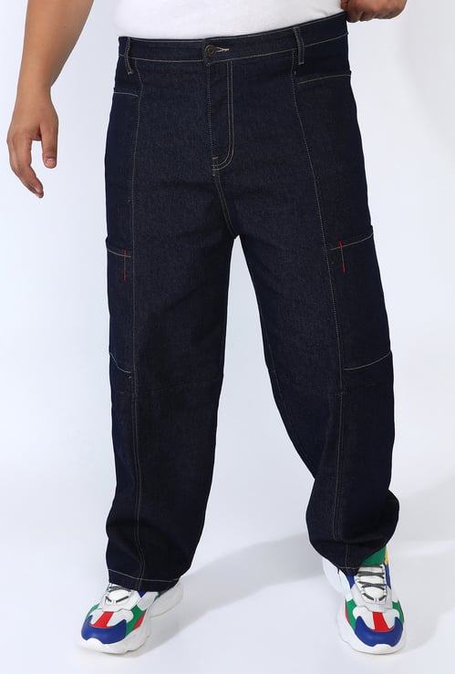 INSTAFAB PLUS Solid Baggy Cargo Jeans