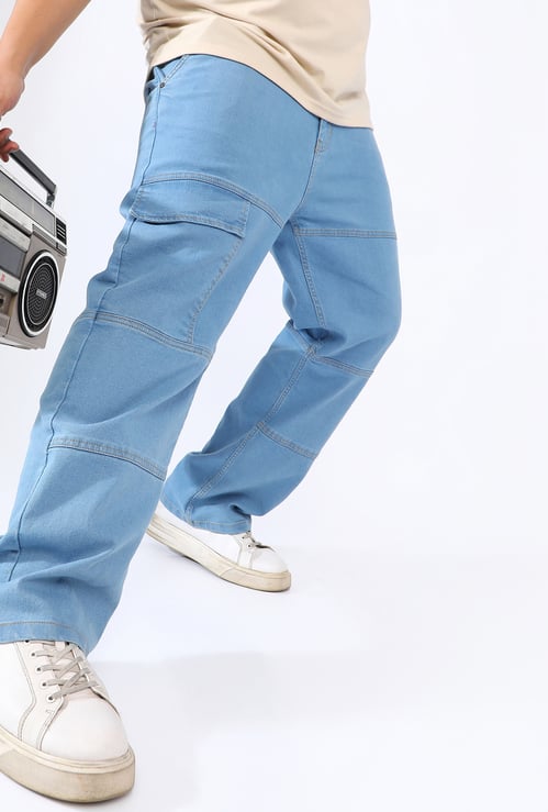 INSTAFAB PLUS Solid Patch Pocket Jeans