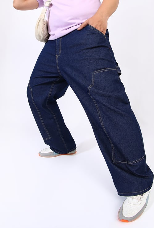 INSTAFAB PLUS Solid Patch Pocket Jeans