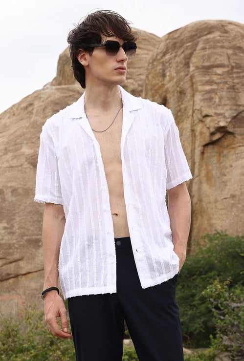 CAMPUS SUTRA Textured Regular Fit Casual Shirt