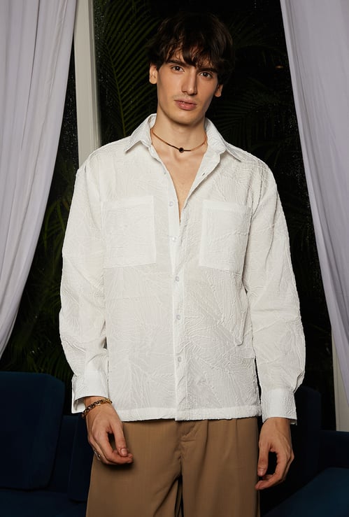 CAMPUS SUTRA Textured Regular Fit Casual Shirt