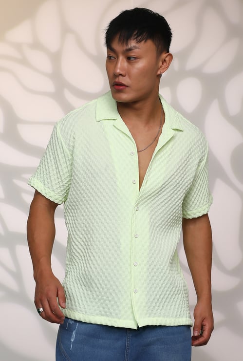 CAMPUS SUTRA Textured Regular Fit Casual Shirt