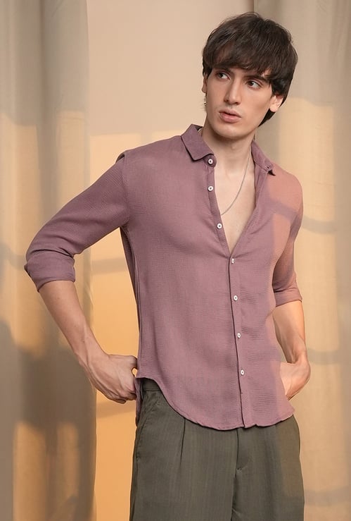 CAMPUS SUTRA Textured Regular Fit Casual Shirt