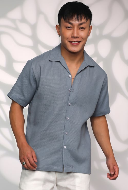 CAMPUS SUTRA Textured Regular Fit Casual Shirt