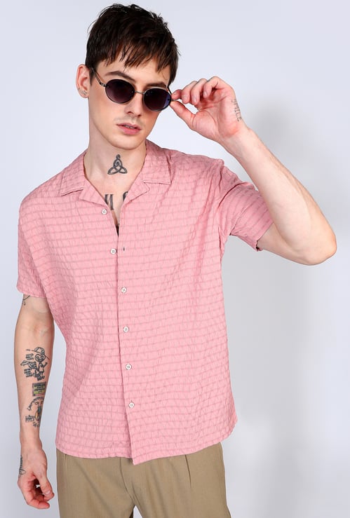 CAMPUS SUTRA Textured Regular Fit Casual Shirt