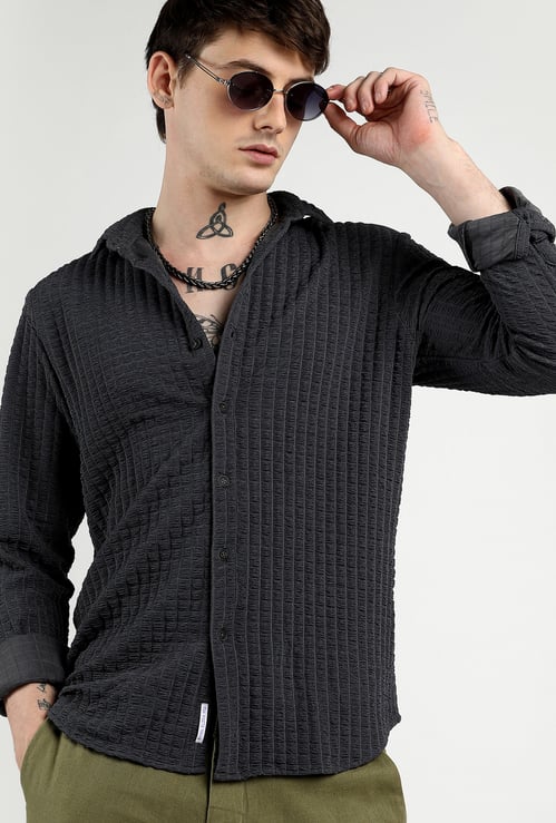 CAMPUS SUTRA Textured Regular Fit Casual Shirt