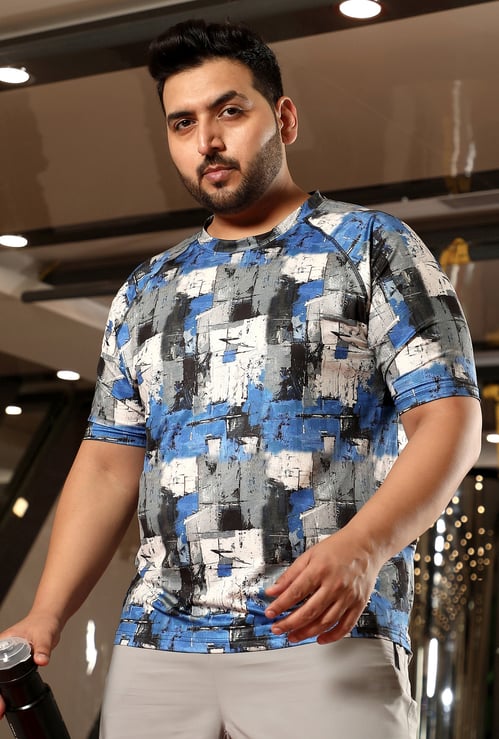 INSTAFAB PLUS Abstract Print Dri-Fit Active T-shirt
