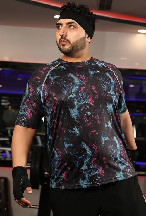 INSTAFAB PLUS Abstract Print Dri-Fit Active T-shirt