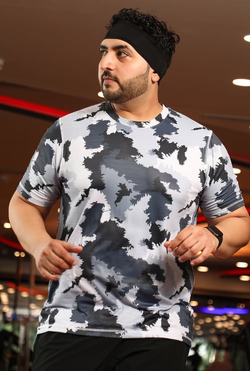 INSTAFAB PLUS Camouflage Print Dri-Fit Active T-shirt