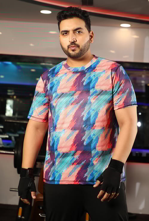INSTAFAB PLUS Abstract Print Dri-Fit Active T-shirt