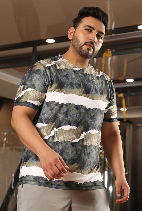 INSTAFAB PLUS Abstract Print Dri-Fit Active T-shirt