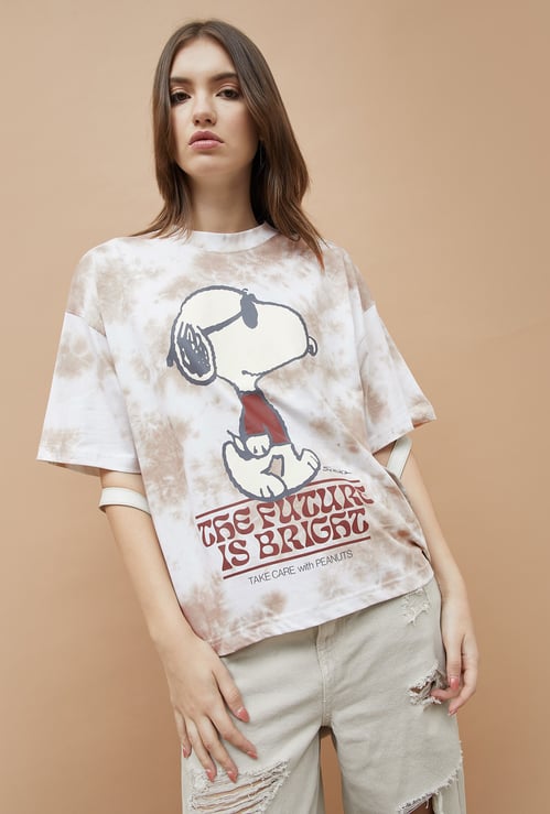 GINGER Snoopy Print T-shirt