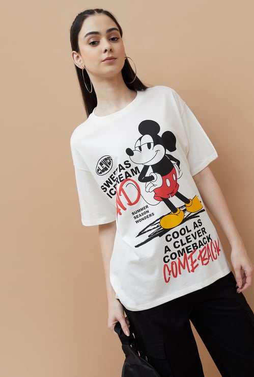 GINGER Mickey Mouse Print T-shirt