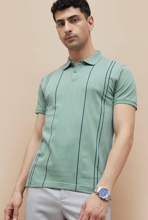 CODE Striped Polo T-Shirt