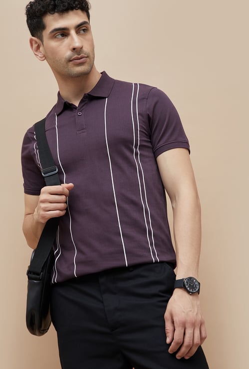 CODE Striped Polo T-Shirt