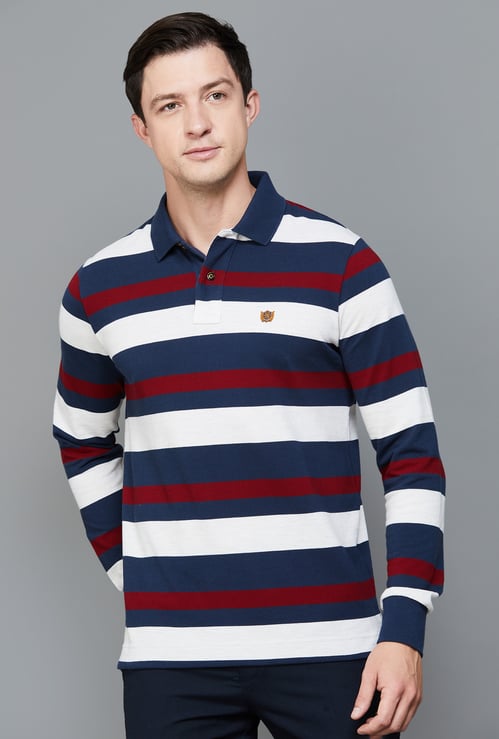 FAHRENHEIT Striped Polo T-shirt