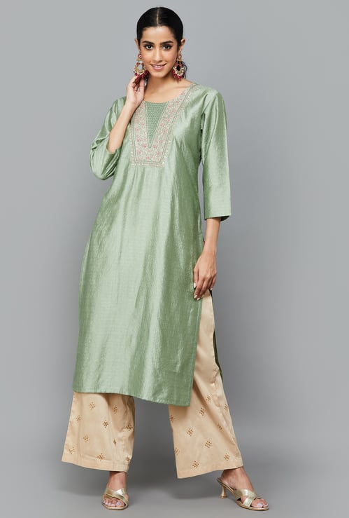 SPAN Embroidered Straight Kurta