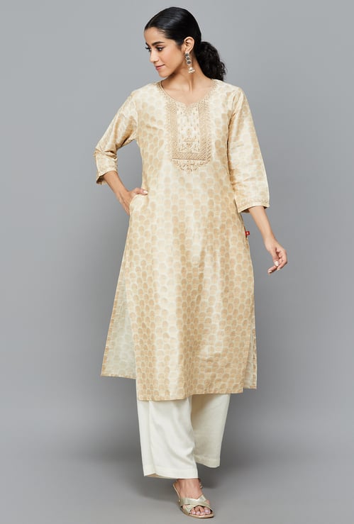 SPAN Ethnic Motifs Printed Straight Kurta