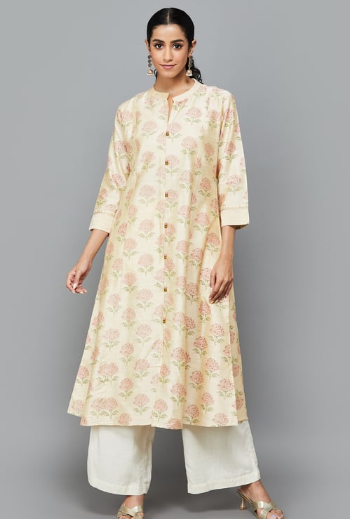 SPAN Printed A-line Kurta