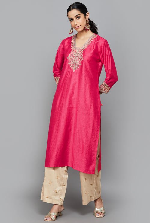 SPAN Embroidered Straight Kurta