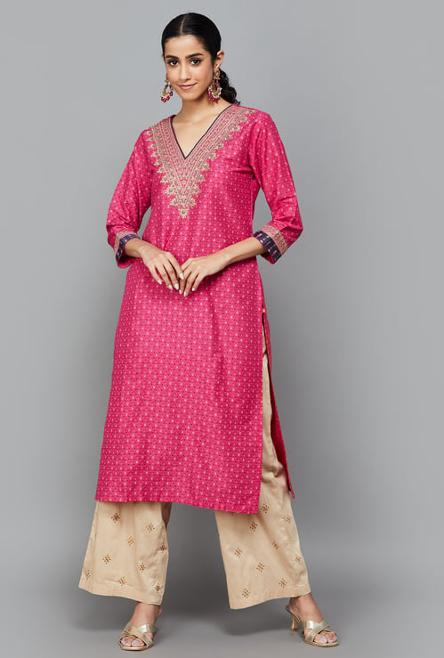 SPAN Printed Straight Kurta