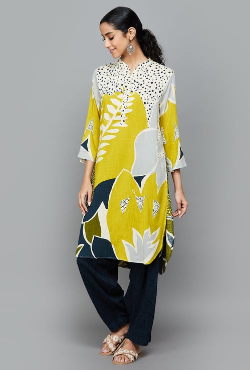 BIBA Floral Printed Straight Kurta Set